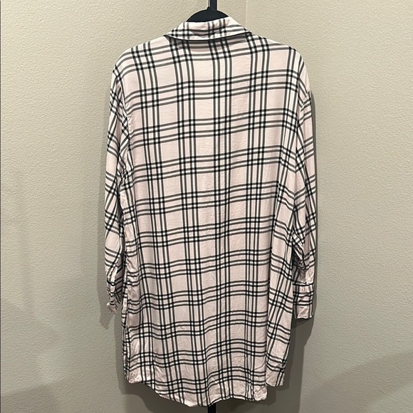 Victoria's Secret Black and White Plaid pajama Shirt - Picture 3 of 3